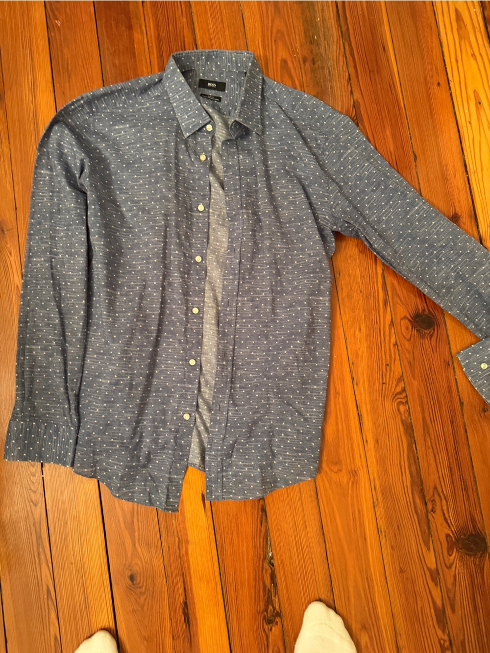 Men's blazer interior with BOSS label